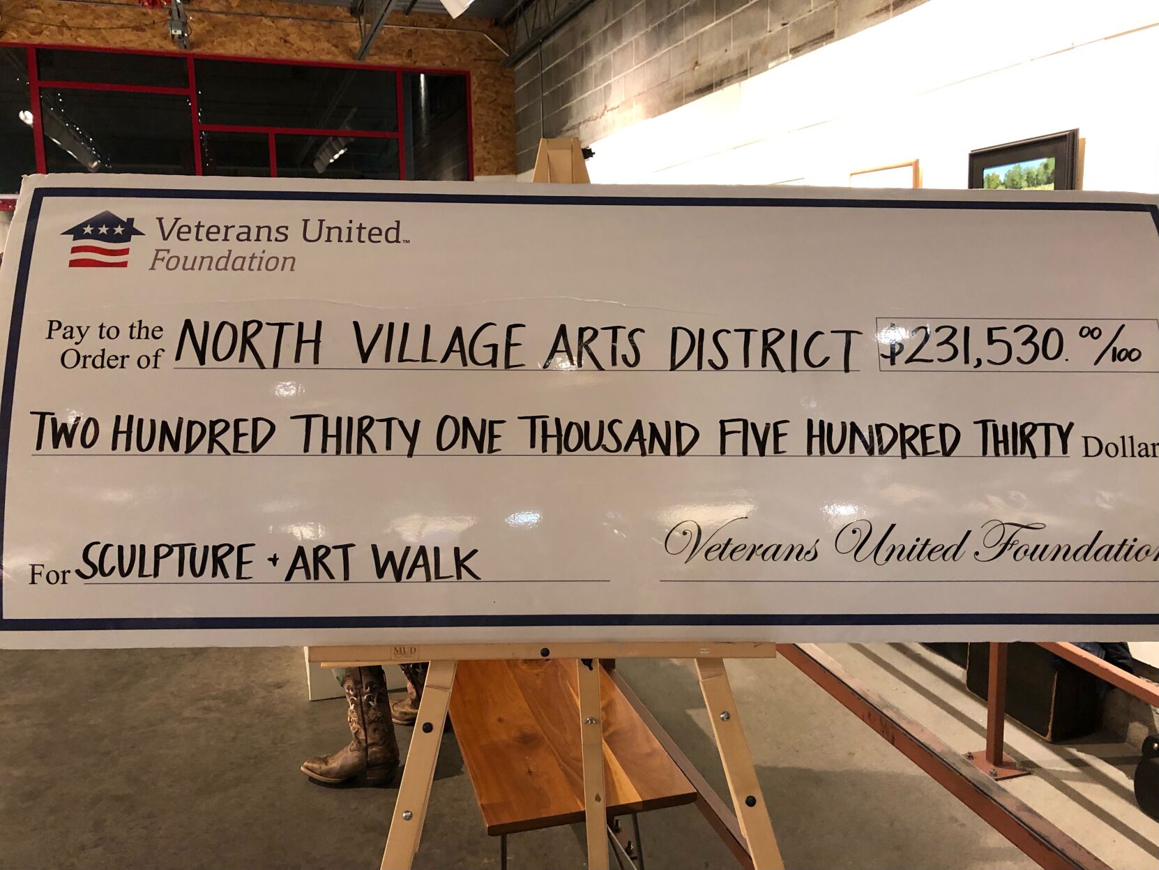 Veterans United Foundation donated more than $230,000 to the North Village Arts District.